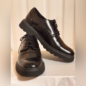 Zara Black Lace-Up Loafer Shoes